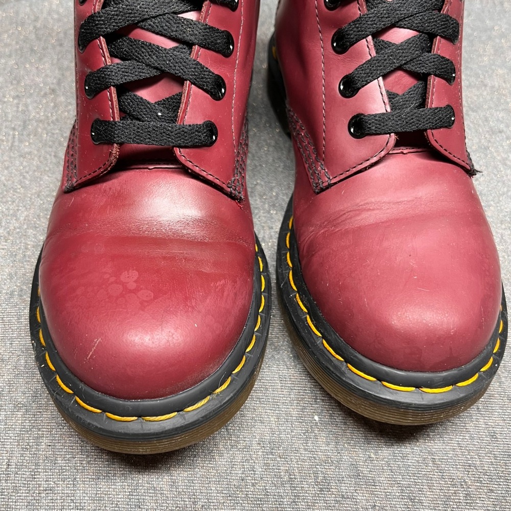 Dr Martens 1460 Cherry Red Oxblood Leather Combat‎ Boots W7 Y2K Grunge Punk Alt - Picture 6 of 9